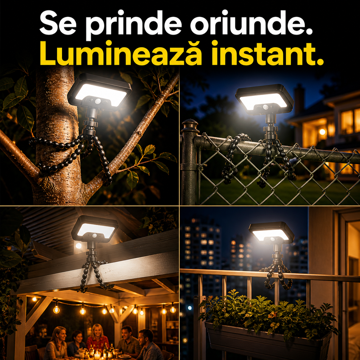 FlexiGlow 360 - Lumină Solară Flexibilă